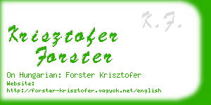 krisztofer forster business card